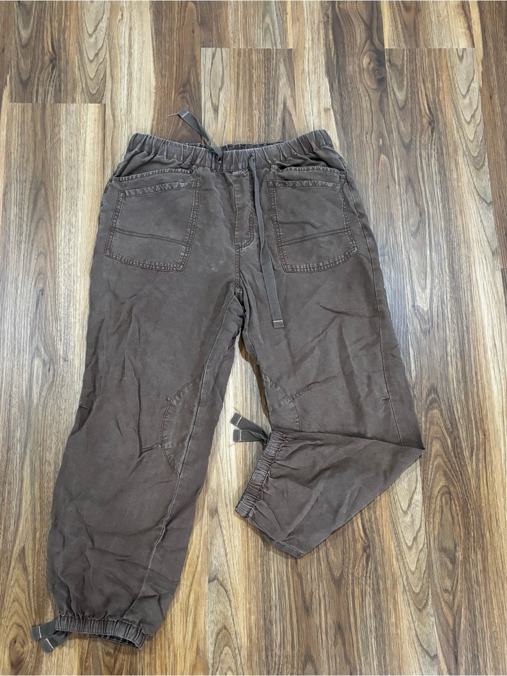 Pilcro Brown Drawstring Track Pants